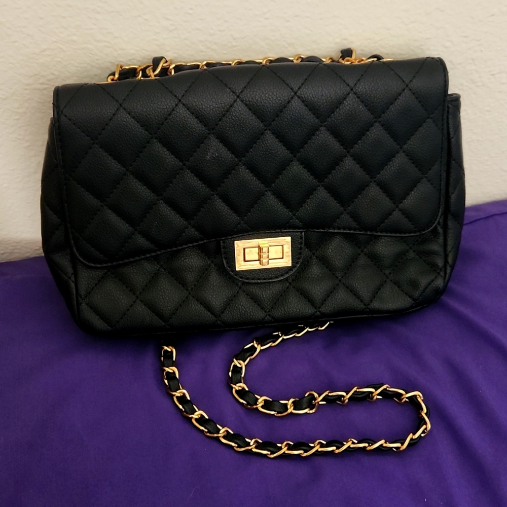 Black Quilted Leather Bag